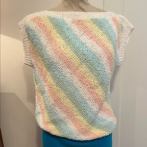 Vintage 80’s Multicolor Striped Sweater Knit Top